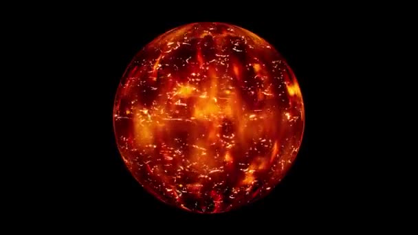 Fuoco Rosso Ardente Sfera Scintilla — Video Stock