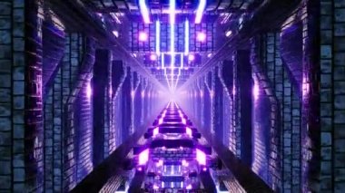 Parlayan Neon VJ Döngü Tüneli Hareketi