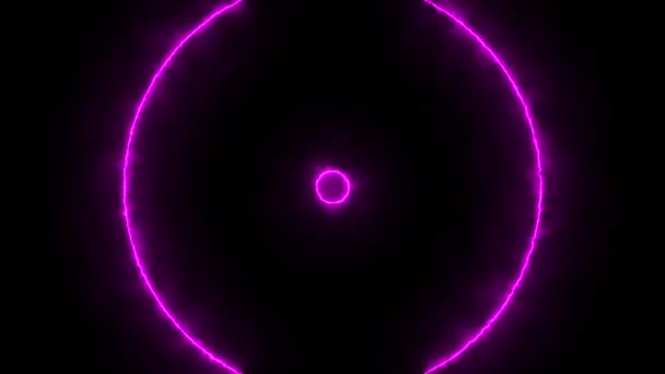 Red Purple Tesseract Circle Energy Overlay Effect Loop — Stock Video