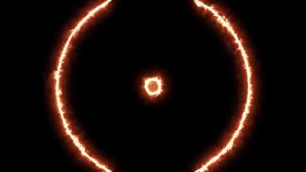 Палаюче Коло Сонячної Хвилі Цикл Енергії Накладання Ефекту — стокове відео