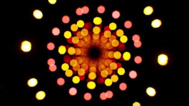 Kırmızı ve Sarı Işık Bokeh Parçacıkları Döndürme
