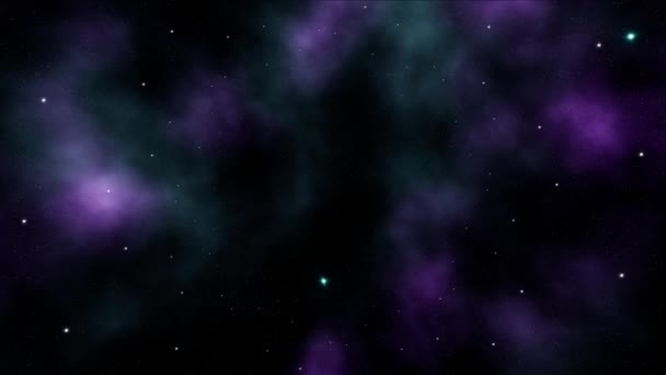 Mgławica Flying Neon Galaxy Sky — Wideo stockowe