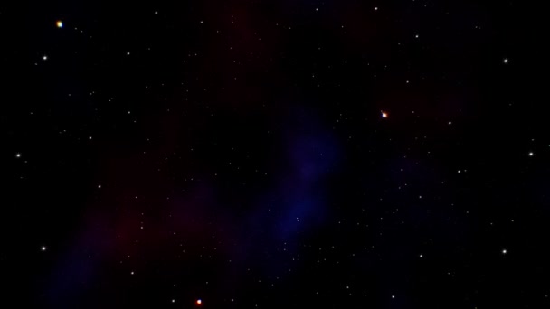 Fondo Espacio Nebulosa Roja Azul — Vídeo de stock
