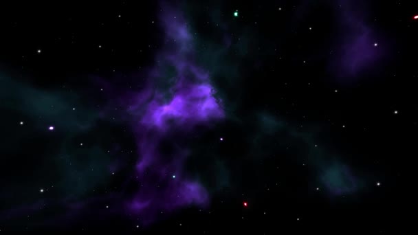 Bergerak Melalui Alam Semesta Langit Nebula — Stok Video