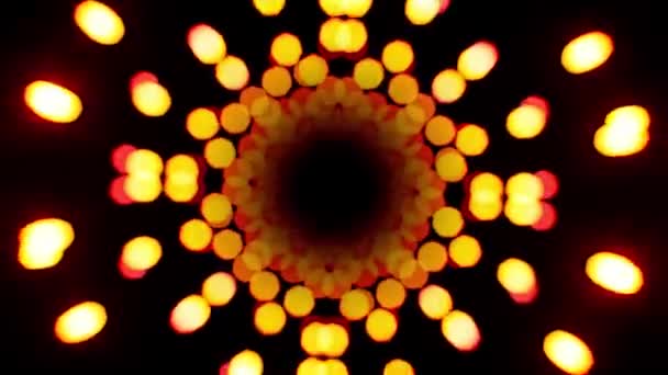 旋转火色圈形状的光转盘 — 图库视频影像