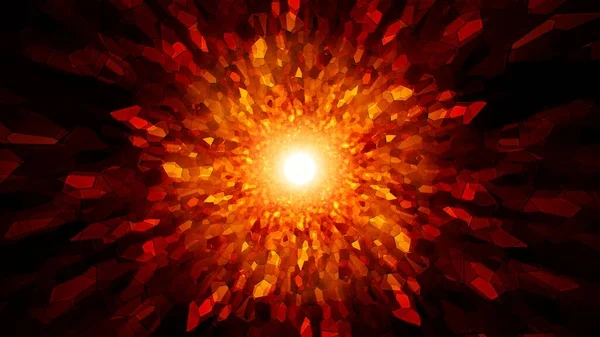 Abstracto Patrón Mosaico Estilo Fuego Llama Explosión Vidrieras Textura Efecto — Foto de Stock