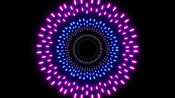 Abstract Neon Deeltjes Cirkel Lichttextuur Effect Illustratie Ontwerp Achtergrond — Stockfoto