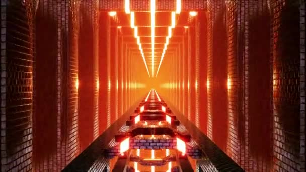 Oranje Licht Tunnel Bewegingslus — Stockvideo