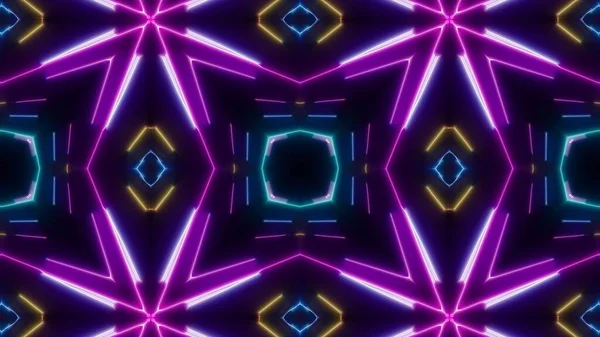 Концерт Неон Light Kaleidoscope Текстура Эффект Иллюстрации Фон — стоковое фото