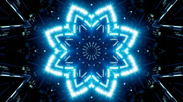 Sci Geometric Pattern Blue Light Texture Effect Illustration Background — Stock Photo, Image