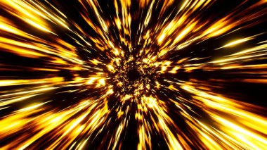 Glowing Gold Light Streak Burst out Effect