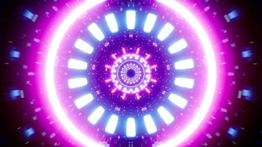 Soyut Parlak Kalın Neon Işığı Tünelde