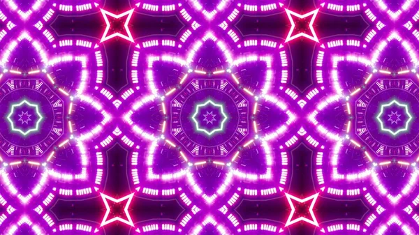 Colorful Beam Purple Flower Shape Light Kaleidoscope — Stockfoto