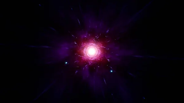 Pink Star Light Nebula Energy Dark Space Background — 图库照片