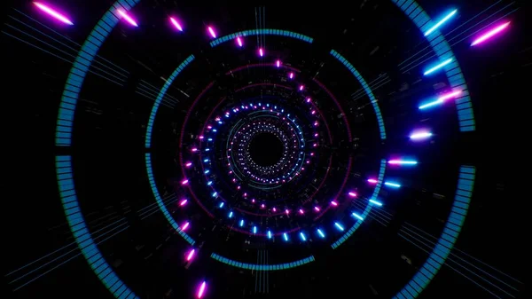 Spirale Neon Lichtenergie Futuristischen Tunnel — Stockfoto