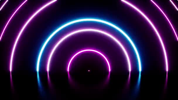 Tahap Cahaya Lingkaran Neon — Stok Video
