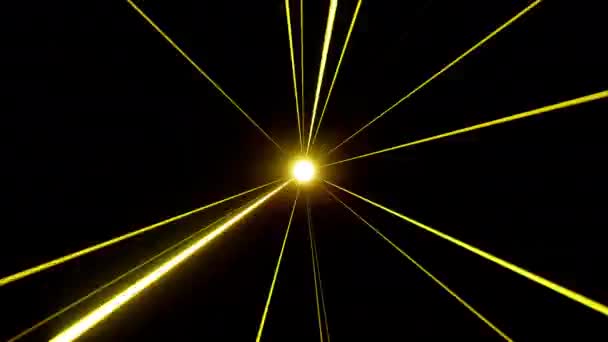 黄色の輝く光の光線オーバーレイ効果 — ストック動画