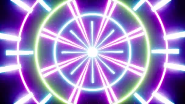 Svítící Smyčka Neonového Kruhu — Stock video