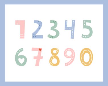 Zarif renklerde dekoratif numaralar.