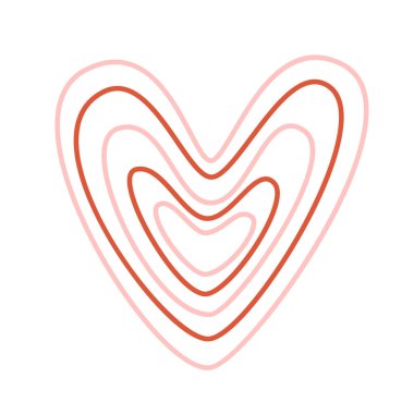 Sevimli el, sevgililer günü için kırmızı ve pembe kalp çizmiş.