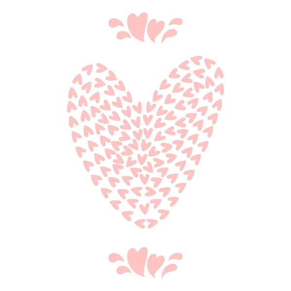 バレンタインデーのためのかわいい手ピンクの心 — ストックベクタ