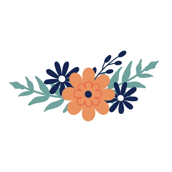 Easter Cute Spring Flower Bouquet Flat Vector Illustration — Stock Vector