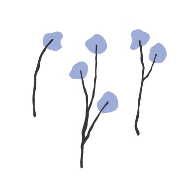 Düz yapraklı klasik vektör dalı. Dalların vektör illüstrasyonu