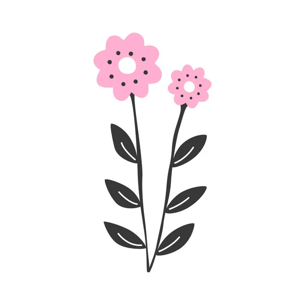 Flor Isolada Vetor Rosa Ilustração Florescente Uma Fábrica Primavera —  Vetores de Stock