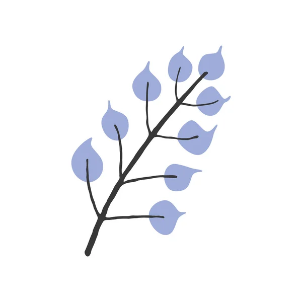 ミニマリストの小枝だ 白い背景に孤立した枝 平面のベクトル図 — ストックベクタ