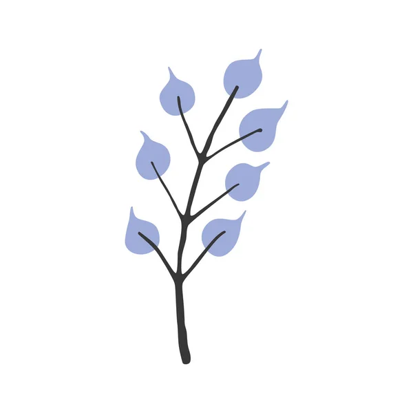 平らな葉を持つヴィンテージベクトル枝 小枝のベクトルイラスト — ストックベクタ