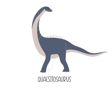 Prehistoric cute blue dinosaur is isolated. Vector illustration of a wild animal