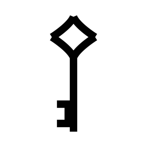 Μαύρο Αντίκα Εικονίδιο Κλειδιού Απομονωμένο Λευκό Φόντο Λογότυπο Απεικόνισης Διανύσματος — Διανυσματικό Αρχείο