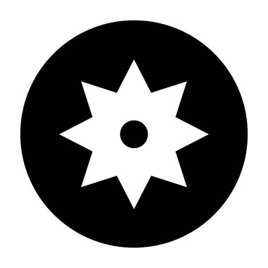 Siyah çemberdeki basit beyaz güneş ikonu. lüks modern vektör illüstrasyonu 