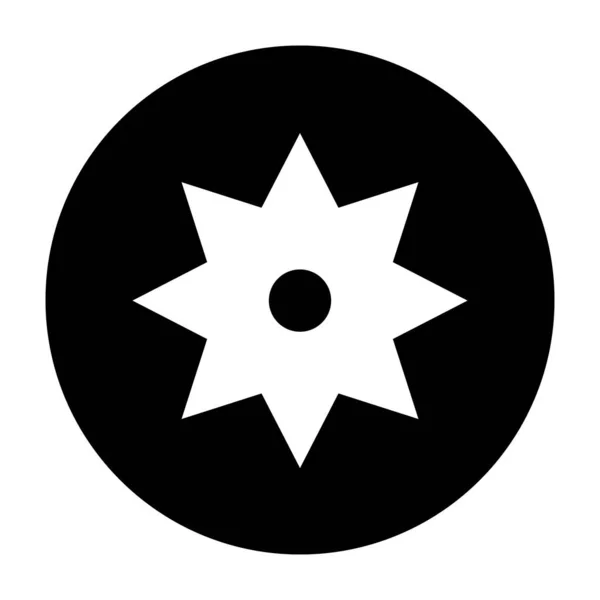 Eenvoudig Wit Zonneteken Zwarte Cirkel Luxe Moderne Vector Illustratie — Stockvector