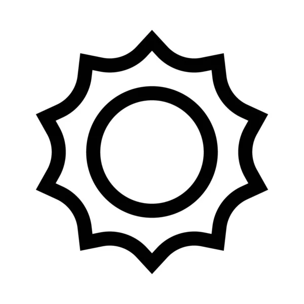 Zon Icoon Logo Lijn Stijl Eenvoudig Symbool Een Witte Achtergrond — Stockvector