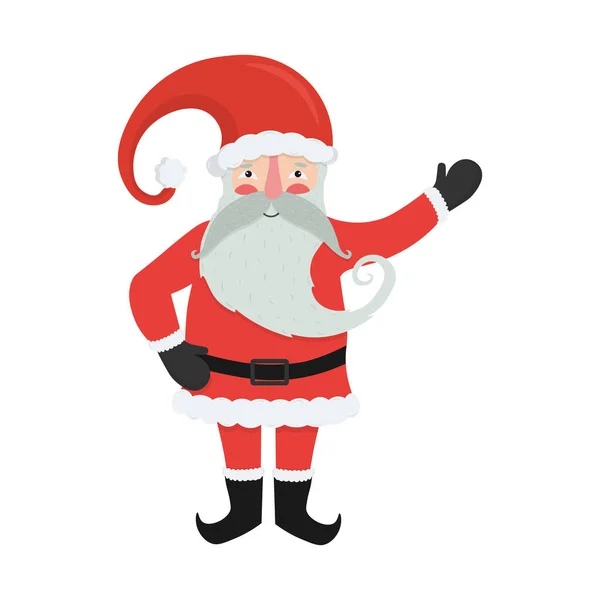 Lustige Cartoon Figur Weihnachtsmann Neujahrsvorstellung Vektorbild — Stockvektor