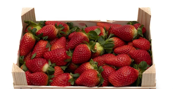 Some Delicious Background Strawberries Freshly Picked Put Wooden Box One — Stock Photo, Image