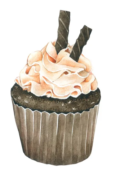 Dessert Watercolor Hand Paint — Stock Photo, Image