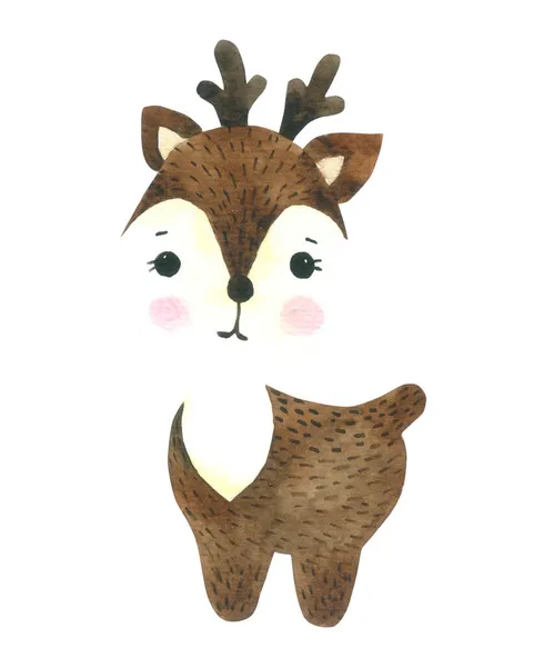 Personagem Pintado Desenhado Mão Animal Para Crianças Cartão Saudação Design — Fotografia de Stock