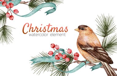 Beyaz arka planda izole edilmiş suluboya el resmi