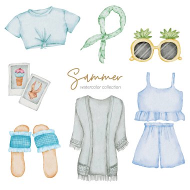 yaz suluboya element koleksiyonu