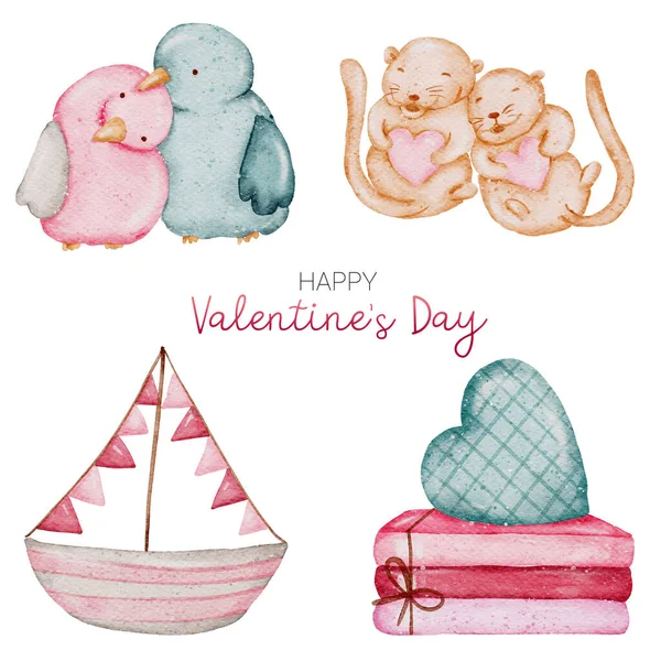 Valentine Day Watercolor — Stock Photo, Image