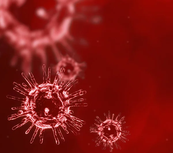 Coronavirus Covid Κάτω Από Μικροσκόπιο Φόντο Τρισδιάστατη Απεικόνιση — Φωτογραφία Αρχείου