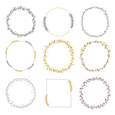 Çiçek çelengi el çizimi karalama