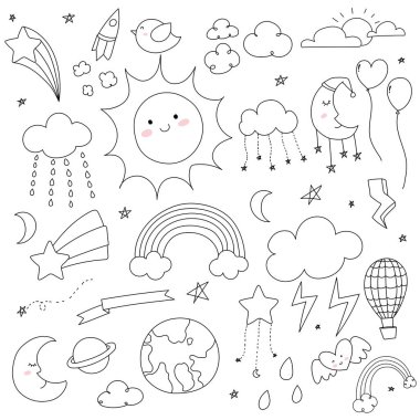 Karalama karikatür çizim koleksiyonu