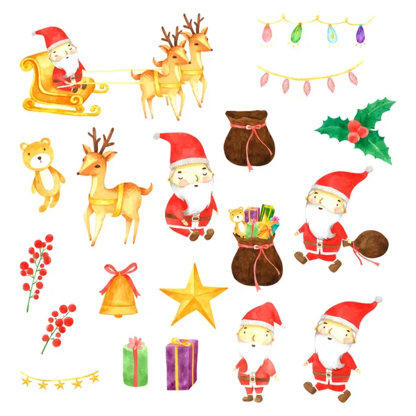 Cartone Animato Natale Collezione Carino — Vettoriale Stock