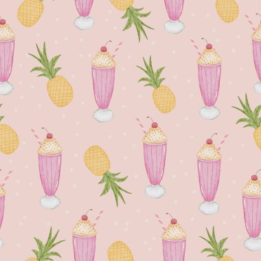 Yaz, dikişsiz serpintisiz el boyası suluboya