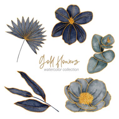 Çiçek elementi suluboya düğün çiçeği