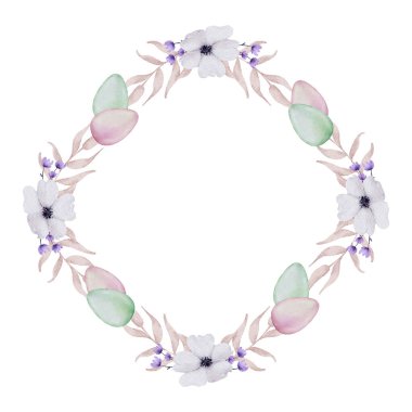 Paskalya çelengi suluboya el boyası