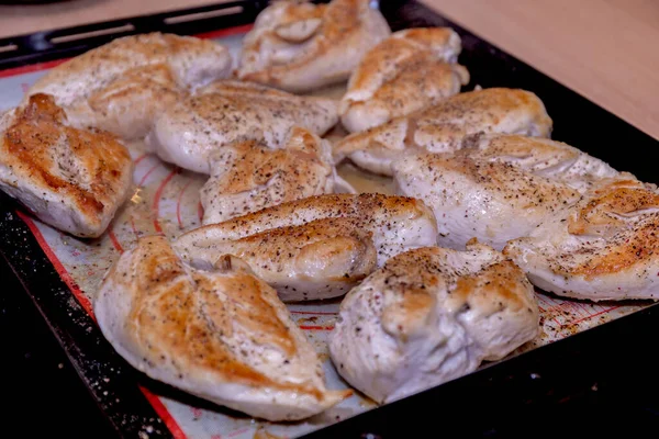 Chicken Meat Fillet Lightly Fried Seasonings — Stockfoto
